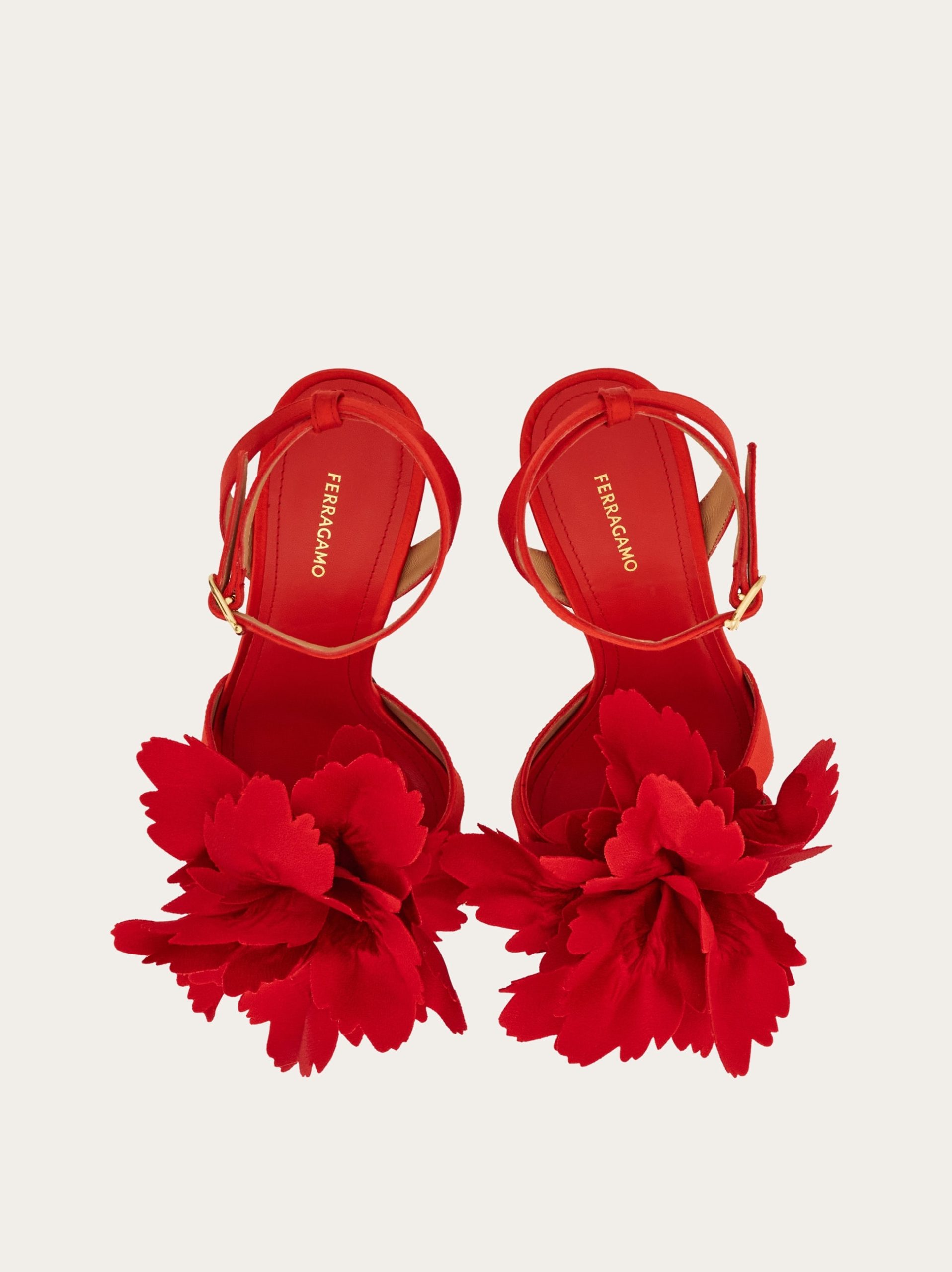 Ferragamo Flower embellished high heel sandal - Image 1